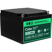Green Cell AGM 12V 26Ah VRLA loodaccu, voedingsbatterij voor grasmaaiers
