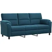 vidaXL Bank Blauw 214 x 85 x 93 cm fluweel