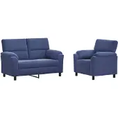 vidaXL Bankstel 2 pcs Politieblauw fluweel