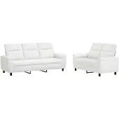 vidaXL Bankstel 2 pcs Wit Stof