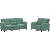 vidaXL Bankstel 2 pcs Zeegroen fluweel