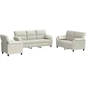 vidaXL Bankstel 3 pcs Crèmekleurig fluweel