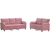vidaXL Bankstel 2 pcs Roze fluweel