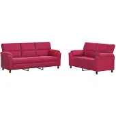 vidaXL Bankstel 2 pcs Wijnrood fluweel