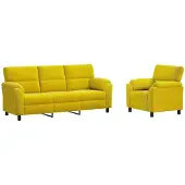 vidaXL Bankstel 2 pcs Geel fluweel