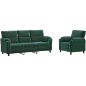 vidaXL Bankstel 2 pcs Donkergroen fluweel