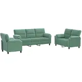vidaXL Bankstel 3 pcs Zeegroen fluweel