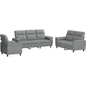 vidaXL Bankstel 3 pcs Lichtgrijs Stof