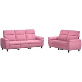 vidaXL Bankstel 2 pcs Roze Stof