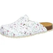 Lico Damen Bioline Clog, bedrukte slippers, wit, maat 37 EU