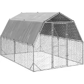 vidaXL Kippenren met dak 2,5x4x2,25 m gegalvaniseerd staal