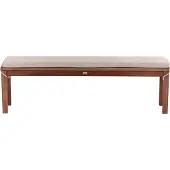 Beliani TUSCANIA - Tuinbank met kussen - Lichtbruin/beige - Eucalyptushout