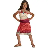Disguise DISNEY - MOANA 2, Kostuum Moana/Vaiana Basic Plus Jurk, Maat M (7-8 jaar)