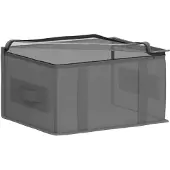 vidaXL Opbergbox met transparant bovenraam, antracietkleurig