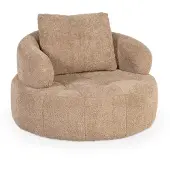 Bommel Wonen Draaifauteuil Ruby - rond 115cm - stof Sunglow Khaki