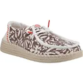 HEY DUDE HEYDUDE Wendy Espadrille Retro Palm Katoenmix Dames Downtown Bruin/Egret Espadrilles