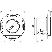 JUNG SCHUKO-stopcontact, beschermingsklasse I, 16A, 250V, 45 graden, type A, 520-45 KI WW (A520-45KIWW)