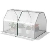 Outsunny folietunnel, mini-kas voor de tuin, UV-bestendig, wit