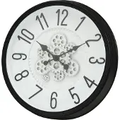Koopman Wandklok 50 cm met roterend uurwerk Kunststof Zwart