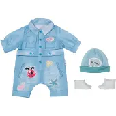 Baby Born Deluxe Jeans Overal, 43 cm (uit één stuk, met muts en schoenen)
