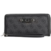 GUESS portemonnee Lindsey SLG Zip Around Wallet Coal Logo donkergrijs