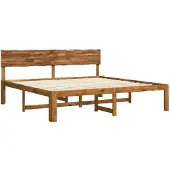 vidaXL Tweepersoonsbed met hoofdbord ROSTOCK Naturel 180 x 200 cm