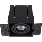 Lucide Inbouwspot Trimless, 1-lamp, zwart dimbaar, zwart, Woon-/ Eetkamer, Aluminium, inbouwspot