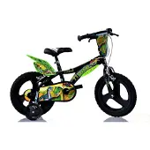 Dino Bikes Kinderfietssaurier T-Rex met zijwieltjes, klep en coole spatborden