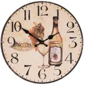 Autronic Wandklok Wandklok-diameter 34 cm-MDF-wijnwit (HA1657)