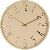 Autronic Wandklok diameter 30 cm-plastic-gouden cijfers-creme (HW4027 CRM)