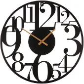 Autronic Wandklok diameter 60 cm-metaal-grote cijfers-zwart (HW4018)