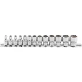 Bgs Steeksleutelset, 13-delig, met E-profiel, metrische en inch maten