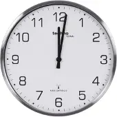 Technoline WT 8900: Radio-gestuurde wandklok met roestvrijstalen frame. Model: WT8900