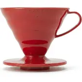 Hario Drip V60-02 plastikowy - zaparzacz do kawy czerwony