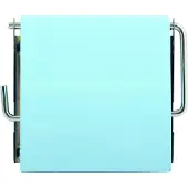 Spirella MSV Toiletrolhouder wand/muur - metaal en MDF hout klepje - lichtblauw - Toiletrolhouders