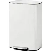 HOMCOM Prullenbak-Roestvrij staal-45,1L x 36,5B x 62,2H cm-Crèmewit