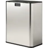 HOMCOM Afvalbak-Roestvrij staal-53,4L x 30B x 67H cm-Zilver