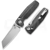 Bestech Slasher - Stonewash - Micarta vouwmes, zwart