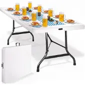 Casaria Klaptafel Wit Kunststof 183x76x74cm Inklapbaar
