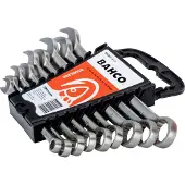 Bahco SS002-9-2 Steek-ringratelsleutelset 9-delig Sleutelbreedte (metrisch) 8 - 19 mm