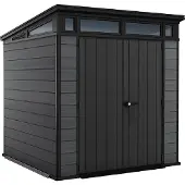 Keter Tuinhuis Cortina, 7x7 meter, grafietkleur, met vloer, weerbestendig en onderhoudsvrij