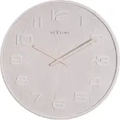 Nextime - 3095WI - Wandklok - 52,8cm - wit - Wood Wood Big