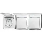 Busch-Jaeger 2300/3 EBW-54, CEE 7/3, 2P+E, Wit, IP44, 250 V, 16 A