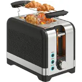 HOMCOM Toaster-Kunststof-26,4L x 15,6B x 18,9H cm-Zwart