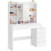 Vasagle Schminktafel met LED-verlichting, 40 x 118,3 x 145 cm