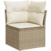 vidaXL 11-delige Loungeset met kussens poly rattan zwart