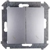 Kontakt-Simon Contactdoos Simon DW6/2L.01/43, kunststof, zilverkleurig, IP20, IP44, 250 V, 10 A, 75 mm