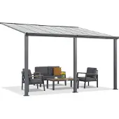 Garden Point Aluminium terrasoverkapping 3 x 4 m Denver antraciet