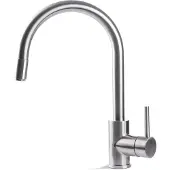 BLUE LABEL Viborg Steel Keukenkraan Met Uittrekbare Handdouche RVS 304 - Geborsteld RVS - RVS 304 - Kranen, Keukenkranen, Opbouw Keukenkranen