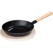 Riess - Koekenpan van houtskoolstaal, zwart geëmailleerd, 24 cm